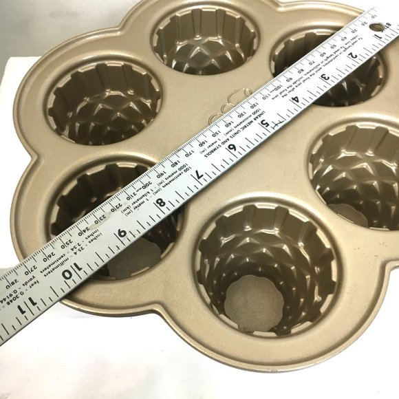 NORDIC WARE Retired Gold Color Ice Cream Cone 6 Cupcake Baking Pan - Picture 10 of 10